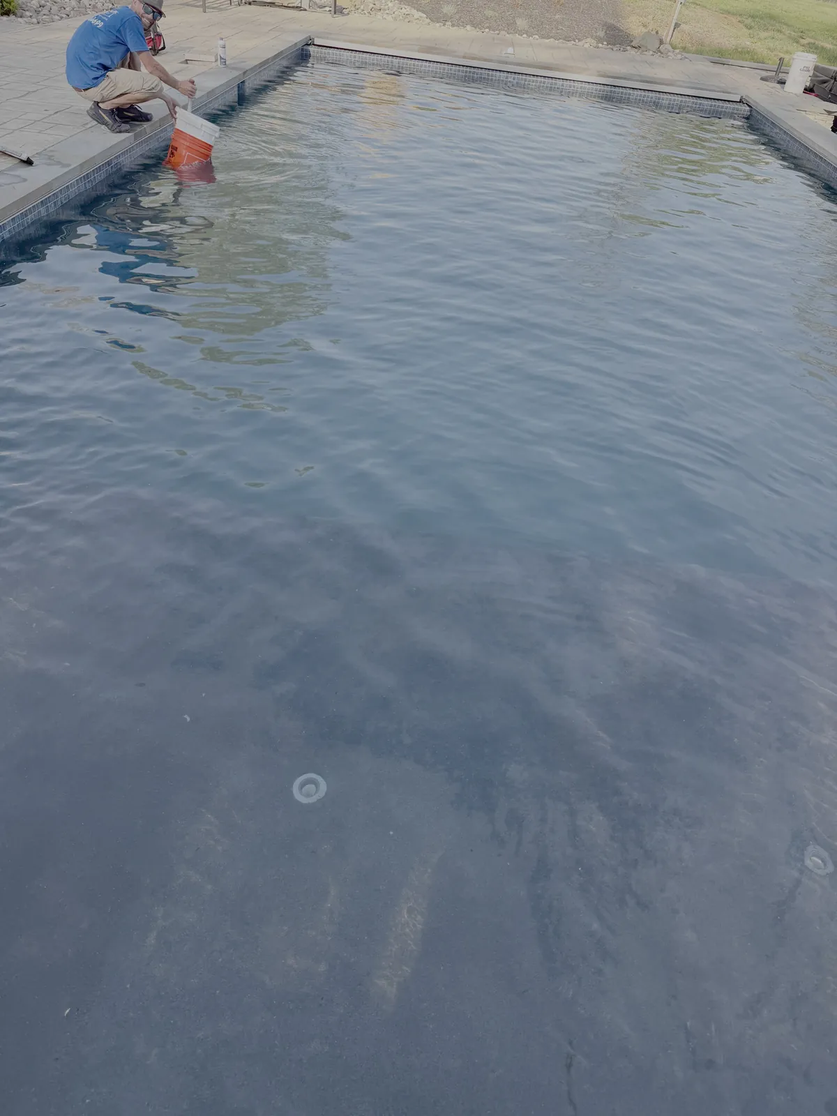 Crystal-clear pool water after professional chemical balancing
