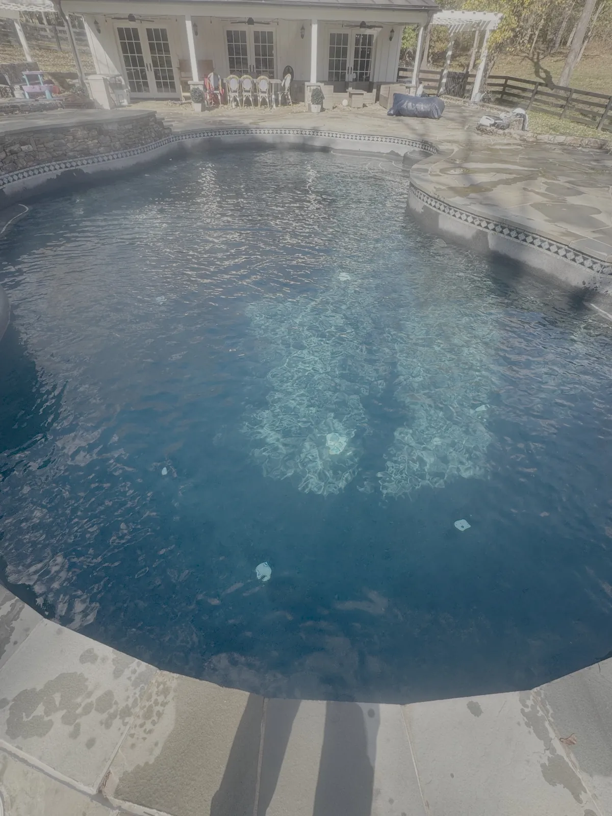 Restored pool with clean balanced water after a deep cleaning